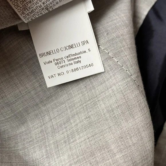 NWOT Brunello Cucinelli Men’s Navy Lightweight Wool Trousers Pants IT60 US 42-44 - Picture 8 of 16